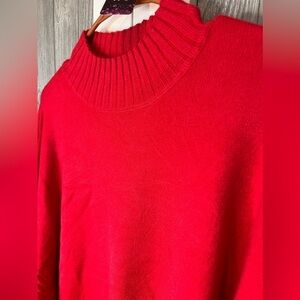 B12.08 NWT CYRUS Red Cable Knit Casual Turtleneck Sweater 3x